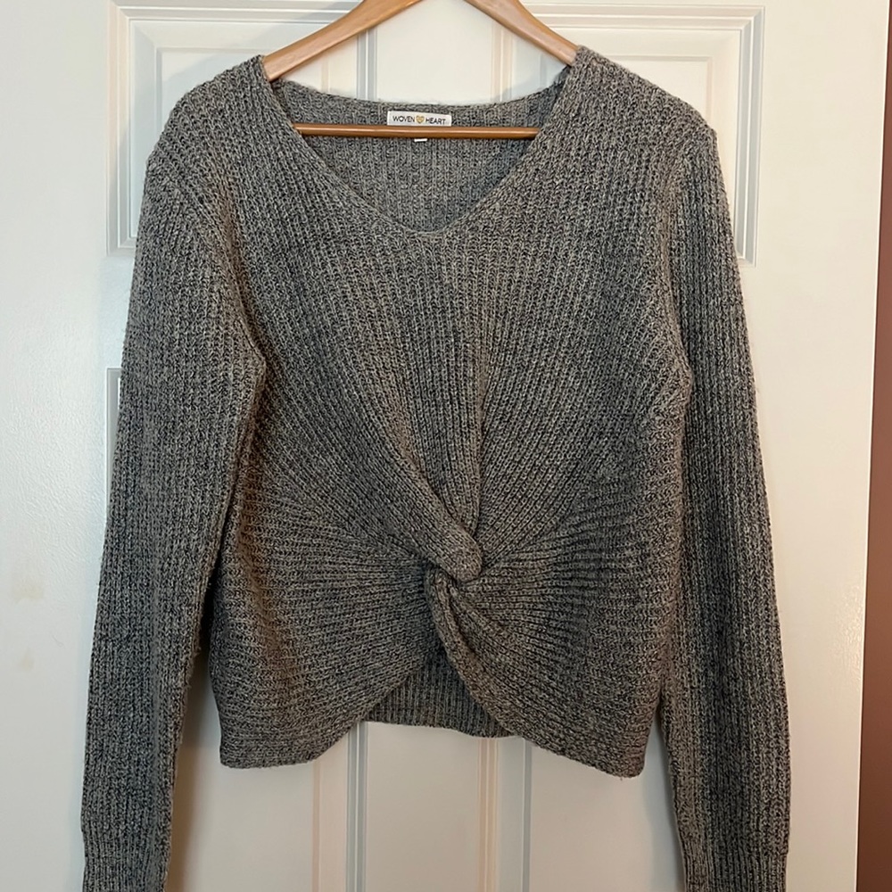 Woven Heart grey sweater
